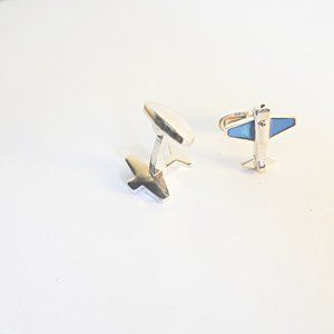 NEW - ✈️ Silver Airplane Cufflinks - WITH BOX